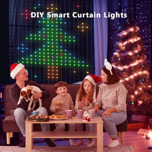 Smart RGBIC Curtain String Lights – 400 LED DIY Fairy Lights with App & Music Sync - Image 2