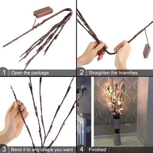 73cm LED Branch Lights – Battery-Powered Decorative Twig Lights (20 Bulbs) - Image 4