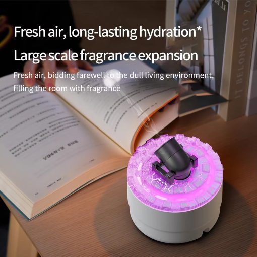 Lava Crack Essential Oil Diffuser – 200ML Aromatherapy Humidifier with Timer, Nightlight, and Auto Shut-Off - Image 9