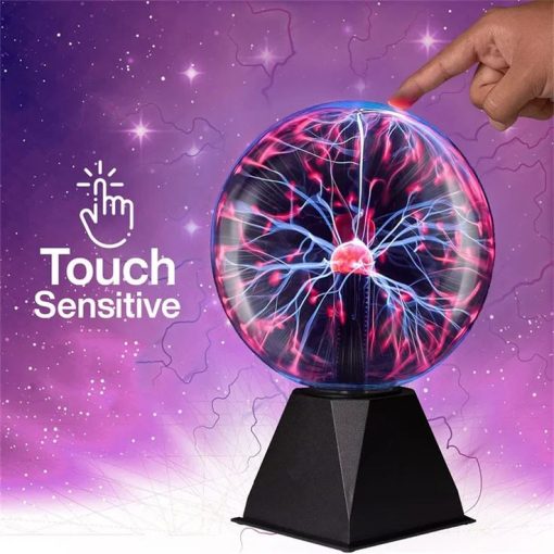 8 Inch Magic Plasma Ball Lamp Touch Glass LED Night Light Atmosphere Lights Christmas Party Bedroom Decor Kids Birthday Gift Toy