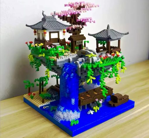 Taohuatan Lake Themed Micro Brick Building Blocks Set Adult Creative Toys Unique Chinese Landscape Model Bricks with LED Light - Image 8