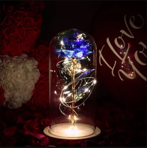 Valentines Day Gifts for Her, Galaxy Glass Rose Forever Eternal Crystal Flower Light Up Rose in Glass Dome with Butterfly Anniversary Birthday Valentine Gift for Women Daughter Mom Wife Girlfriend Red