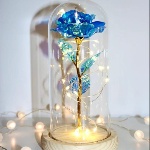 Valentines Day Gifts for Her, Galaxy Glass Rose Forever Eternal Crystal Flower Light Up Rose in Glass Dome with Butterfly Anniversary Birthday Valentine Gift for Women Daughter Mom Wife Girlfriend Red - Image 5