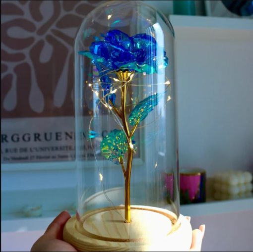 Valentines Day Gifts for Her, Galaxy Glass Rose Forever Eternal Crystal Flower Light Up Rose in Glass Dome with Butterfly Anniversary Birthday Valentine Gift for Women Daughter Mom Wife Girlfriend Red - Image 7