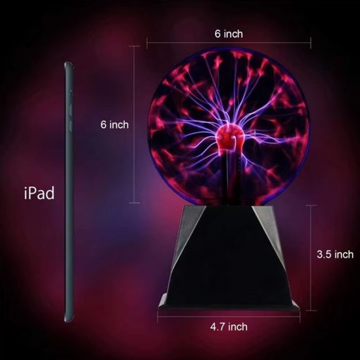 8 Inch Magic Plasma Ball Lamp Touch Glass LED Night Light Atmosphere Lights Christmas Party Bedroom Decor Kids Birthday Gift Toy - Image 4