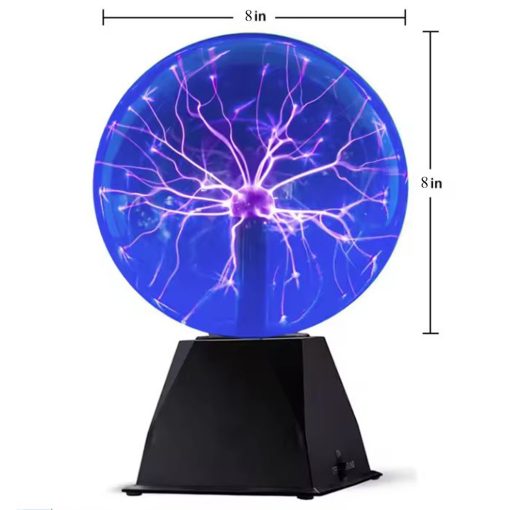 8 Inch Magic Plasma Ball Lamp Touch Glass LED Night Light Atmosphere Lights Christmas Party Bedroom Decor Kids Birthday Gift Toy - Image 3